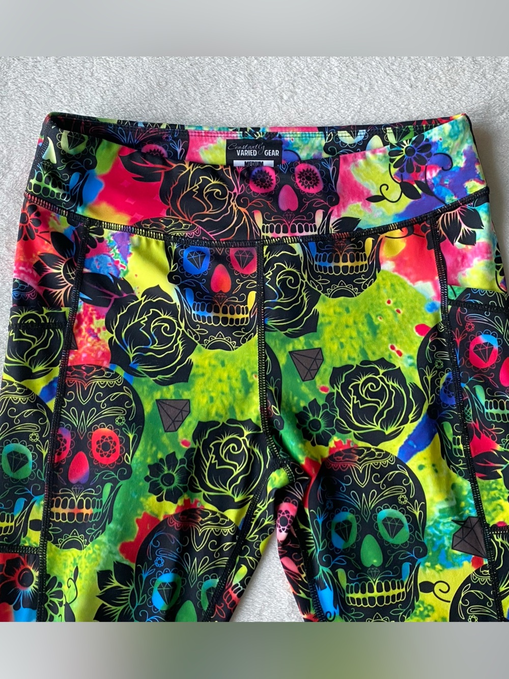 Constantly Varied Gear TIE DYE SKULL LEGGINGS Medium - Picture 7 of 16